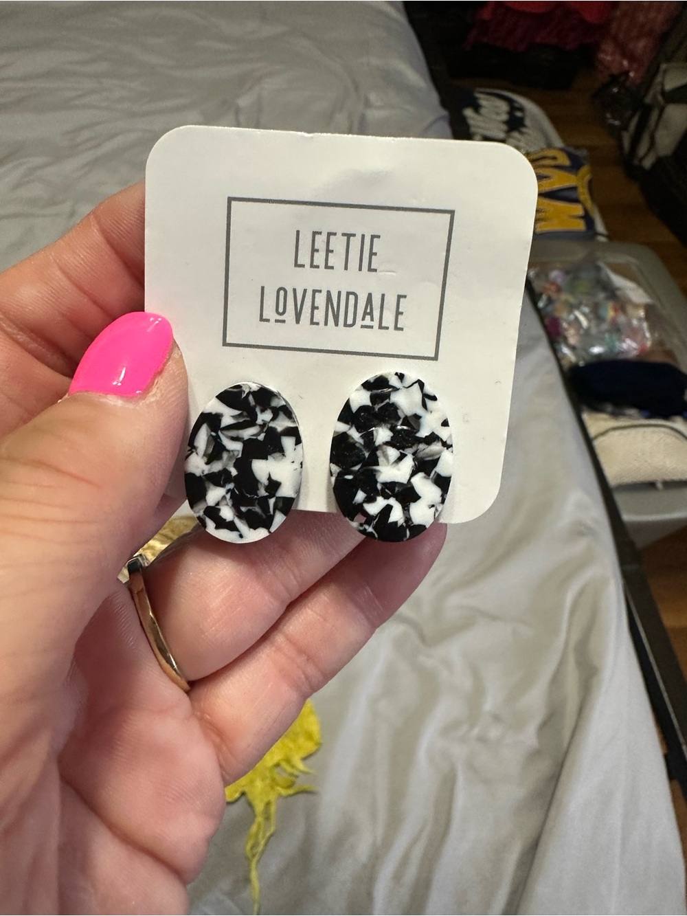 Black & White Stud Earrings by Lettie lovendale